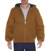 Men's Dickies Ducked Hooded Jacket -Men's Work Clothing Elegant store 1229527 Brown Duck
