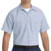Men's Red Kap Classic-Fit Striped Button-Down Work Shirt 1 Men's Red Kap Classic-Fit Striped Button-Down Work Shirt -Men's Work Clothing Elegant store 2575009 Light Blue Navy Stripe