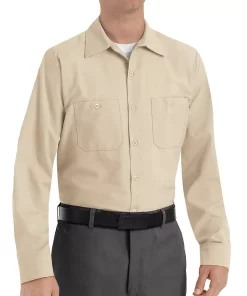Men's Red Kap Classic-Fit Industrial Button-Down Work Shirt 17 Men's Red Kap Classic-Fit Industrial Button-Down Work Shirt -Men's Work Clothing Elegant store 2575019 Beige