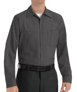 Men's Red Kap Classic-Fit Industrial Button-Down Work Shirt 20 Men's Red Kap Classic-Fit Industrial Button-Down Work Shirt -Men's Work Clothing Elegant store 2575019 Charcoal