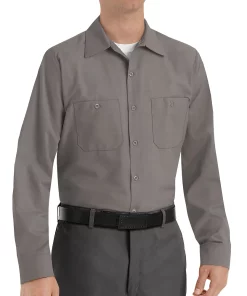 Men's Red Kap Classic-Fit Industrial Button-Down Work Shirt 15 Men's Red Kap Classic-Fit Industrial Button-Down Work Shirt -Men's Work Clothing Elegant store 2575019 Gray