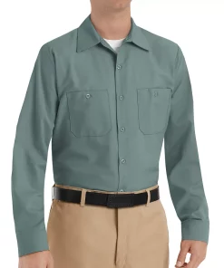 Men's Red Kap Classic-Fit Industrial Button-Down Work Shirt 19 Men's Red Kap Classic-Fit Industrial Button-Down Work Shirt -Men's Work Clothing Elegant store 2575019 Light Green