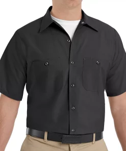 Men's Red Kap Classic-Fit Industrial Button-Down Work Shirt 22 Men's Red Kap Classic-Fit Industrial Button-Down Work Shirt -Men's Work Clothing Elegant store 2575070 Black