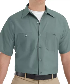 Men's Red Kap Classic-Fit Industrial Button-Down Work Shirt 23 Men's Red Kap Classic-Fit Industrial Button-Down Work Shirt -Men's Work Clothing Elegant store 2575070 Light Green