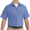 Men's Red Kap Classic-Fit Industrial Button-Down Work Shirt -Men's Work Clothing Elegant store 2575070 Petrol Blue