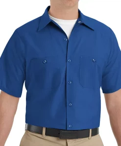 Men's Red Kap Classic-Fit Industrial Button-Down Work Shirt 17 Men's Red Kap Classic-Fit Industrial Button-Down Work Shirt -Men's Work Clothing Elegant store 2575070 Royal Blue