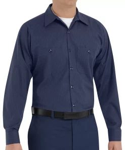 Big & Tall Red Kap Classic-Fit Durastripe Striped Button-Down Work Shirt