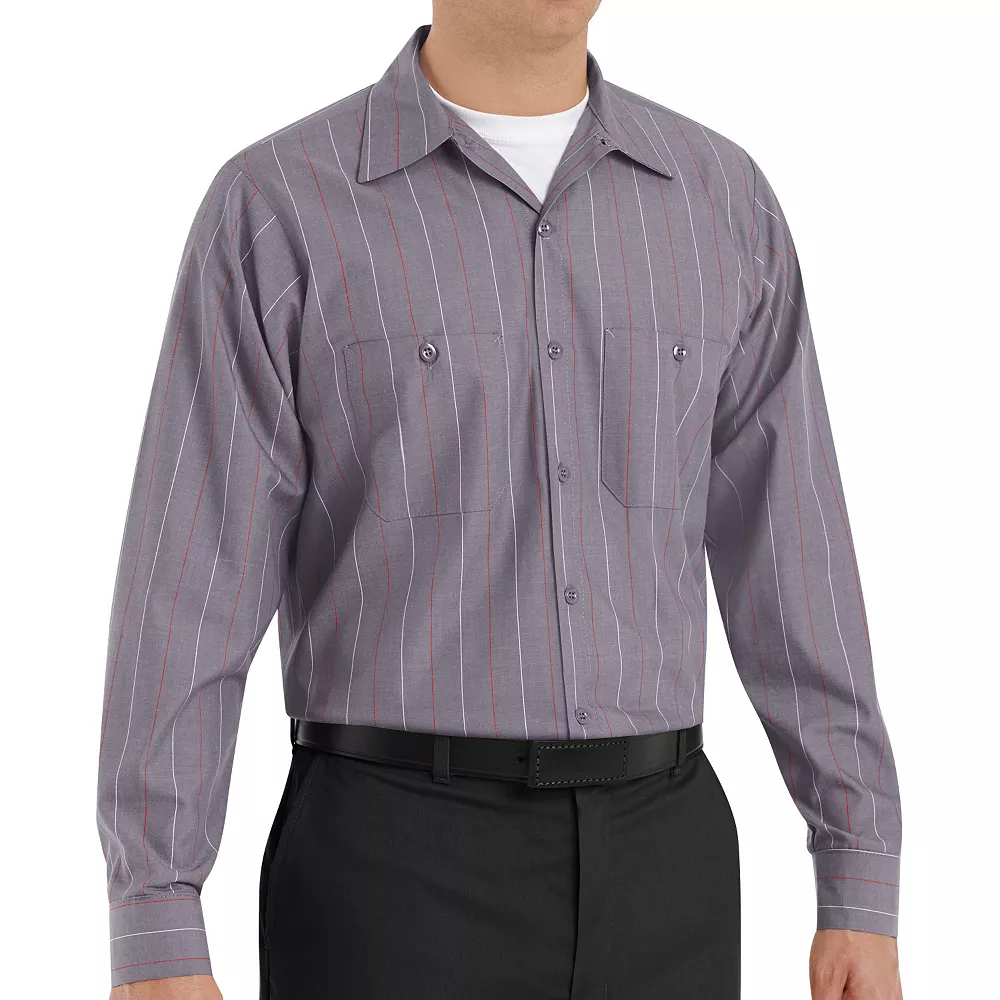 Men's Red Kap Striped Work Shirt 4 Men's Red Kap Striped Work Shirt - Image 2