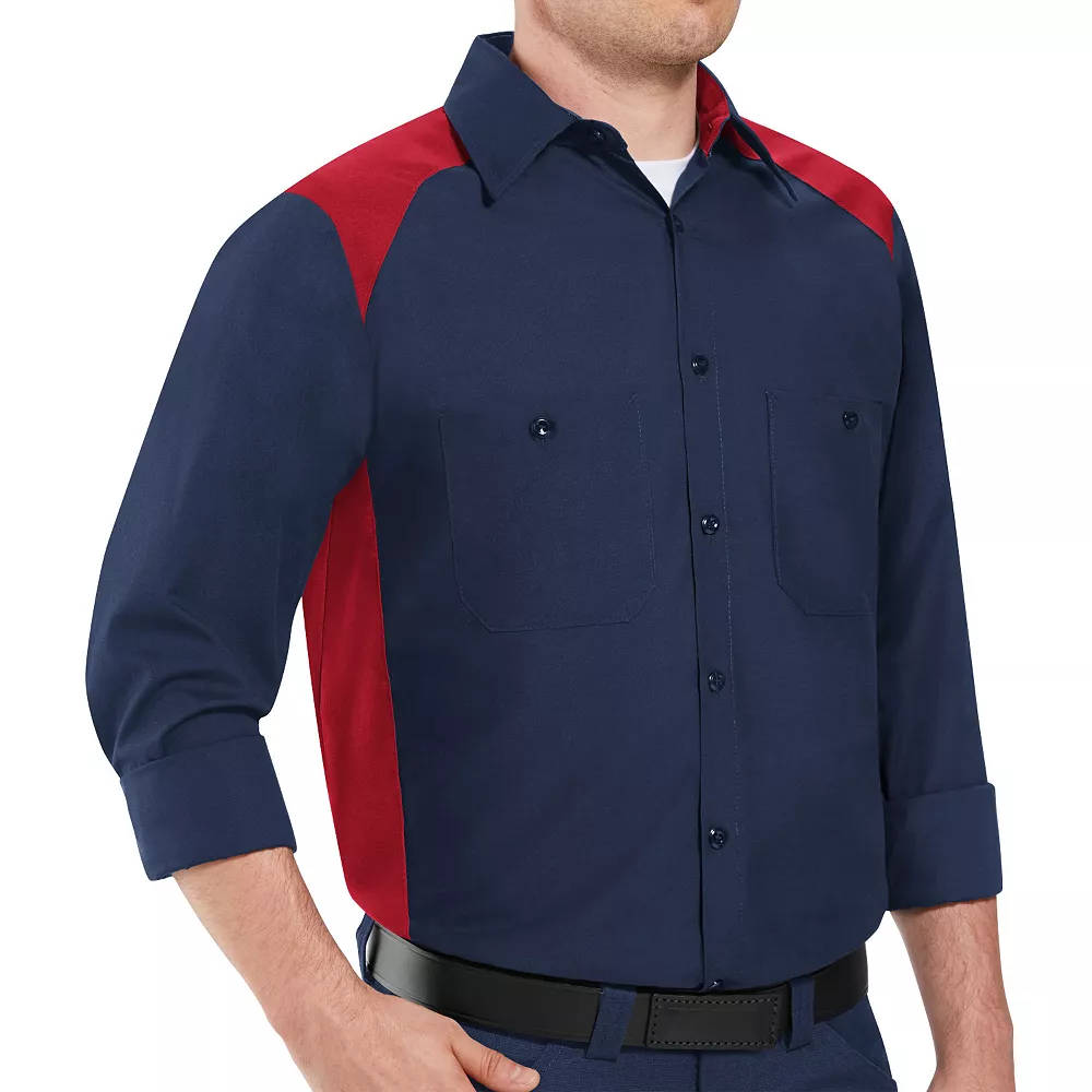 Big & Tall` Red Kap Classic-Fit Colorblock Button-Down Shirt 3 Big & Tall` Red Kap Classic-Fit Colorblock Button-Down Shirt