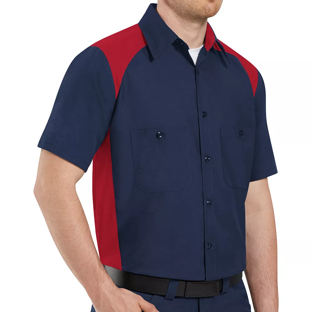 Big & Tall Red Kap Classic-Fit Motorsports Colorblock Button-Down Shirt 4 Big & Tall Red Kap Classic-Fit Motorsports Colorblock Button-Down Shirt - Image 2