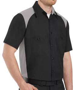 Big & Tall Red Kap Classic-Fit Motorsports Colorblock Button-Down Shirt