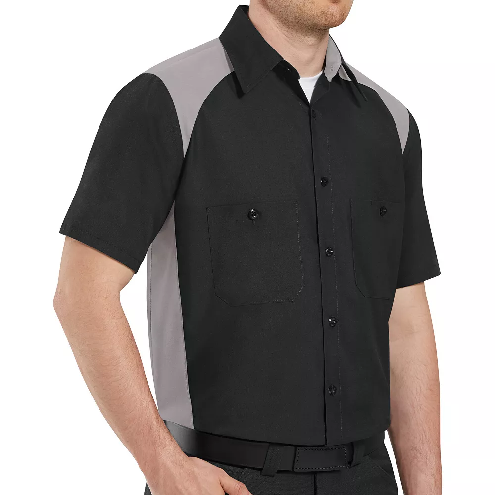 Big & Tall Red Kap Classic-Fit Motorsports Colorblock Button-Down Shirt 3 Big & Tall Red Kap Classic-Fit Motorsports Colorblock Button-Down Shirt