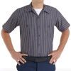 Big & Tall Red Kap Classic-Fit Durastripe® Striped Button-Down Work Shirt -Men's Work Clothing Elegant store 2588864 Navy Khaki Stripe