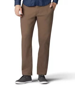 Men's Lee® Performance Series Extreme Comfort Khaki Relaxed-Fit Flat-Front Pants -Men's Work Clothing Elegant store 2917626 Mushroom