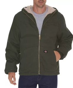 Men's Dickies Sherpa-Lined Hooded Jacket -Men's Work Clothing Elegant store 2970027 Black Olive