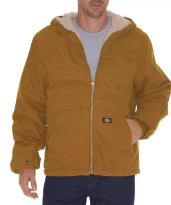 Men's Dickies Sherpa-Lined Hooded Jacket -Men's Work Clothing Elegant store 2970027 Brown Duck