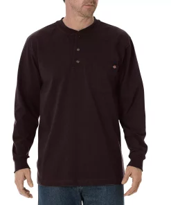 Men's Dickies Heavyweight Henley 14 Men's Dickies Heavyweight Henley -Men's Work Clothing Elegant store 3674403 Brown