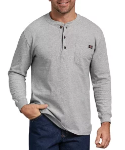 Men's Dickies Heavyweight Henley 12 Men's Dickies Heavyweight Henley -Men's Work Clothing Elegant store 3674403 Gray