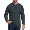 Men's Dickies Heavyweight Henley -Men's Work Clothing Elegant store 3674403 Green