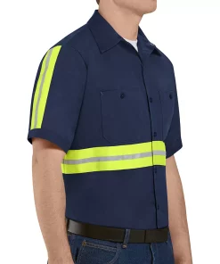 Men's Red Kap Enhanced Visibility Cotton Work Shirt