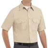 Men's Red Kap Solid Dress Uniform Shirt 1 Men's Red Kap Solid Dress Uniform Shirt -Men's Work Clothing Elegant store 3766669 Light Tan