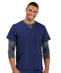 Big & Tall Unisex Jockey® 4-Pocket Scrub Top -Men's Work Clothing Elegant store 3798456 Blue