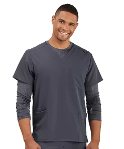Big & Tall Unisex Jockey® 4-Pocket Scrub Top -Men's Work Clothing Elegant store 3798456 Gray