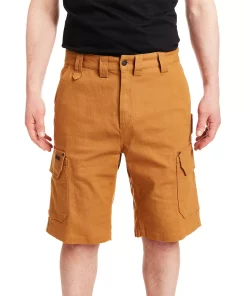 Men's Smith's Workwear 11-inch Relaxed-Fit Stretch Duck Canvas Cargo Shorts -Men's Work Clothing Elegant store 3886920 Clay Brown