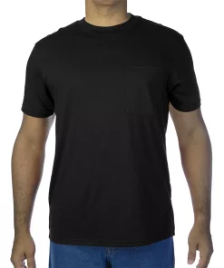 Men's Smith's Workwear Extended-Tail Cotton Crewneck Tee -Men's Work Clothing Elegant store 3886949 Black