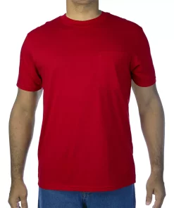 Men's Smith's Workwear Extended-Tail Cotton Crewneck Tee -Men's Work Clothing Elegant store 3886949 Dark Red