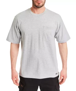 Men's Smith's Workwear Extended-Tail Cotton Crewneck Tee -Men's Work Clothing Elegant store 3886949 Heather Grey
