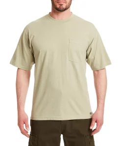 Men's Smith's Workwear Extended-Tail Cotton Crewneck Tee -Men's Work Clothing Elegant store 3886949 Sage