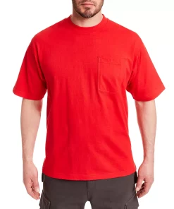Men's Smith's Workwear Extended-Tail Cotton Crewneck Tee -Men's Work Clothing Elegant store 3886949 True Red