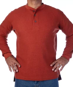 Men's Smith's Workwear Mini-Thermal Knit Henley 19 Men's Smith's Workwear Mini-Thermal Knit Henley -Men's Work Clothing Elegant store 4134148 Rust