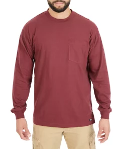 Men's Smith's Workwear Extended-Tail Pocket Tee -Men's Work Clothing Elegant store 4134150 Burgundy