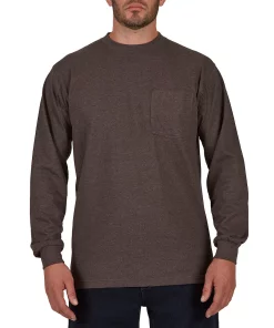 Men's Smith's Workwear Extended-Tail Pocket Tee -Men's Work Clothing Elegant store 4134150 Charcoal Heather