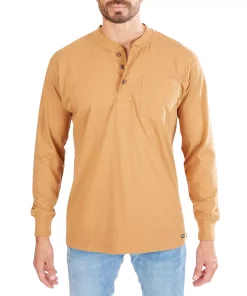 Men's Smith's Workwear Extended Tail Pocket Henley 19 Men's Smith's Workwear Extended Tail Pocket Henley -Men's Work Clothing Elegant store 4134153 Camel Brown