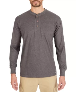 Men's Smith's Workwear Extended Tail Pocket Henley 18 Men's Smith's Workwear Extended Tail Pocket Henley -Men's Work Clothing Elegant store 4134153 Charcoal Heather