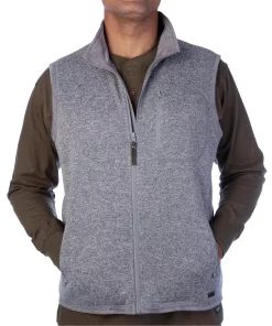 Men's Smith's Workwear Full-Zip Sweater Fleece Vest -Men's Work Clothing Elegant store 4134161 Heather Gray