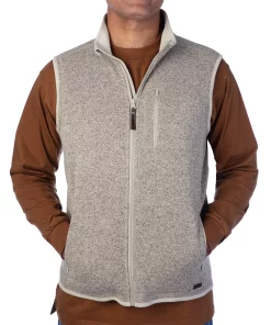 Men's Smith's Workwear Full-Zip Sweater Fleece Vest -Men's Work Clothing Elegant store 4134161 Oatmeal Heather
