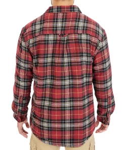 Men's Smith's Workwear Plaid Sherpa-Lined Cotton Flannel Shirt Jacket -Men's Work Clothing Elegant store 4134573 ALT