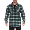 Men's Smith's Workwear Plaid Sherpa-Lined Cotton Flannel Shirt Jacket -Men's Work Clothing Elegant store 4134573 Hunter
