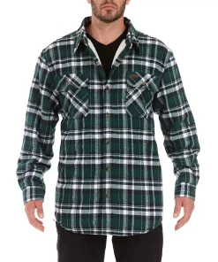 Men's Smith's Workwear Plaid Sherpa-Lined Cotton Flannel Shirt Jacket