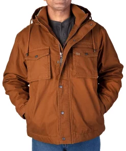 Smith's Workwear Sherpa-Lined Duck Canvas Hooded Work Jacket