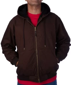 Men's Smith's Workwear Sherpa-Lined Duck Canvas Hooded Jacket