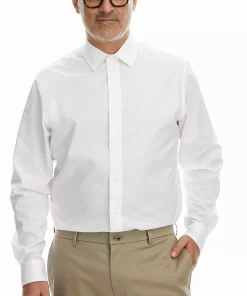 Men's Haggar Classic-Fit Premium Comfort Spread-Collar Dress Shirt -Men's Work Clothing Elegant store 5060992 White