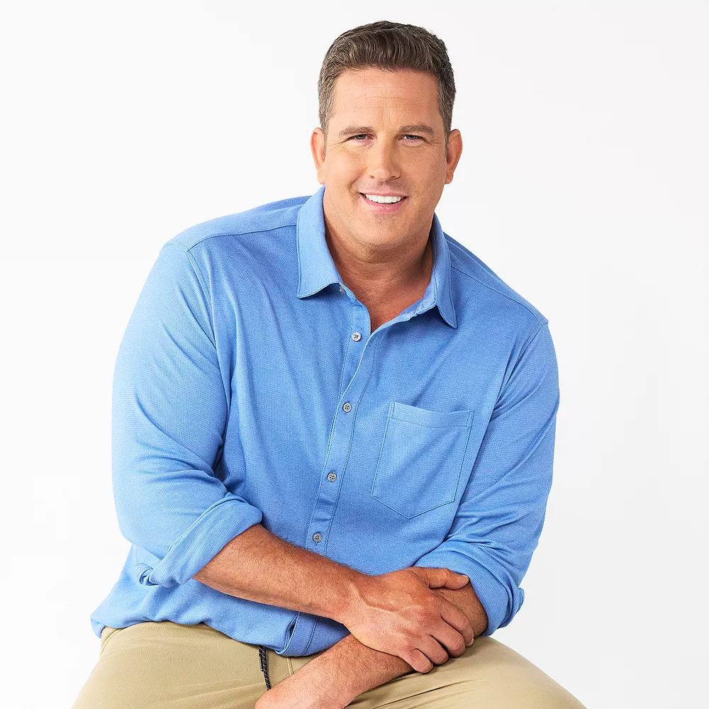 Big & Tall Apt. 9® Knit Button-Down Shirt 6 Big & Tall Apt. 9® Knit Button-Down Shirt - Image 4