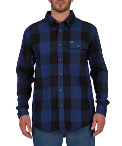 Men's Smith's Workwear Relaxed-Fit Buffalo Plaid Flannel Button-Down Shirt -Men's Work Clothing Elegant store 5581511 Dark Black