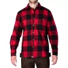 Men's Smith's Workwear Relaxed-Fit Buffalo Plaid Flannel Button-Down Shirt -Men's Work Clothing Elegant store 5581511 Red Black