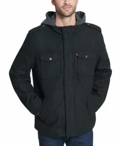 Men's Levi's Wool-Blend Hooded Military Jacket -Men's Work Clothing Elegant store 5697516 ALT2